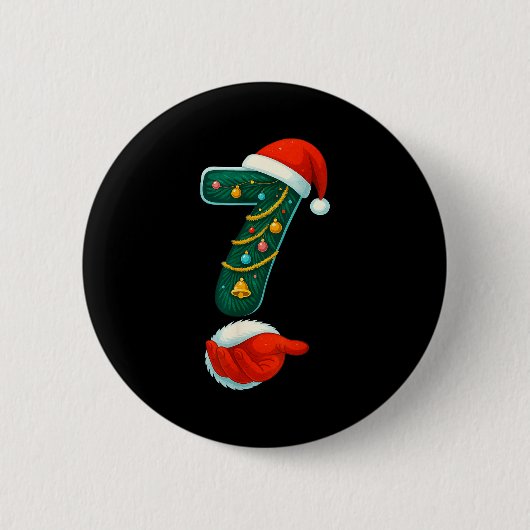 7と6のミーム67 カップルパジャマ クリスマスマッチ 缶バッジ (正面)