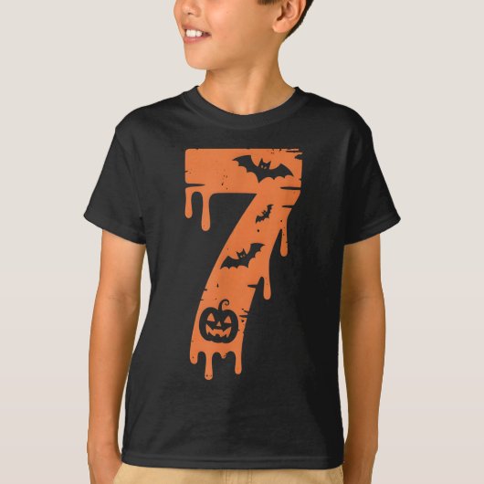 7の数字のミーム 67 六 七 ハロウィン Tシャツ (正面)