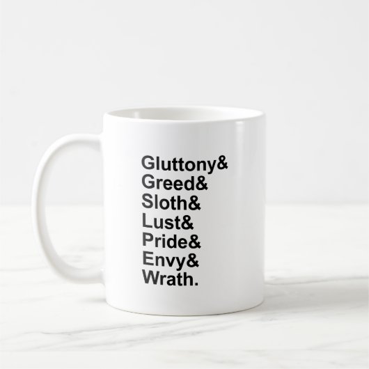 7の致命的な罪 – プライド大食い欲望の怒り羨望 コーヒーマグカップ (左)