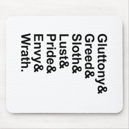 7の致命的な罪 – プライド大食い欲望の怒り羨望 マウスパッド