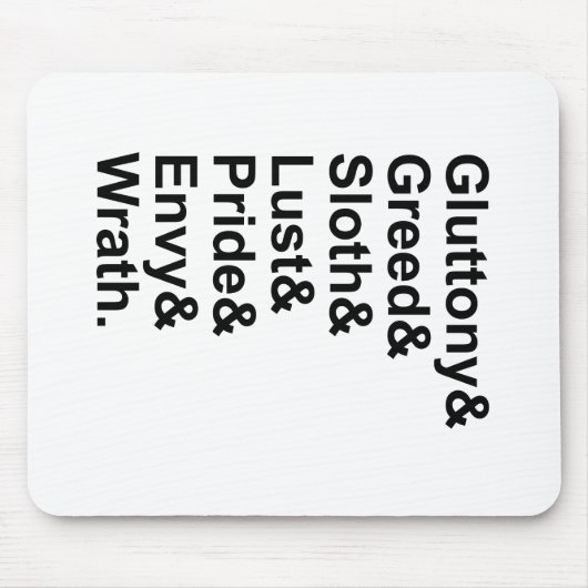 7の致命的な罪 – プライド大食い欲望の怒り羨望 マウスパッド (正面)