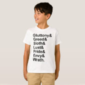 7の致命的な罪 – プライド大食い欲望の怒り羨望 Tシャツ (正面フル)