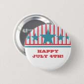 7はっきりした月4日の星とストライプのボタン 缶バッジ (正面&裏面)