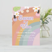 7は最高 Spa レインボー 7歳の誕生日 招待状 (スタンド正面)