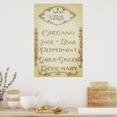 7アンチウイルスのハーブのポスター(ヴィンテージ) ポスター (キッチン)