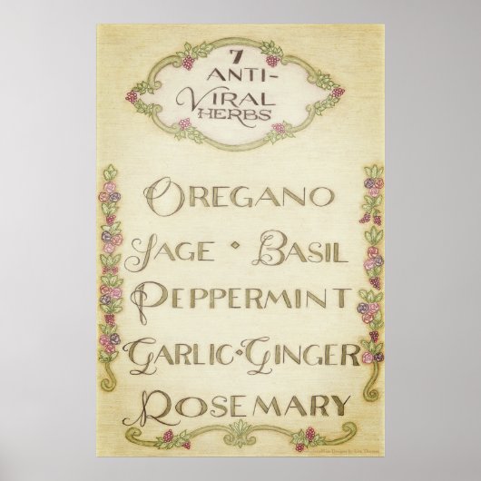 7アンチウイルスのハーブのポスター(ヴィンテージ) ポスター (正面)