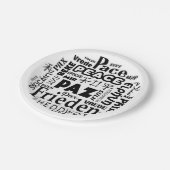 7インチの紙皿の平和言語 ペーパープレート (アングル)