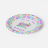 7インチウォーターカラーバウンスハウス誕生日紙プレート ペーパープレート (アングル)