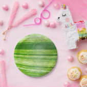 7インチナチュラルリーフデザインイン濃緑色 ペーパープレート (パーティー)