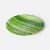 7インチナチュラルリーフデザインイン濃緑色 ペーパープレート (アングル)
