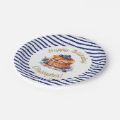 7インチパンケーキとパジャマ誕生日紙プレート ペーパープレート (アングル)