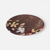 7インチラウンド紙プレートコットンブランチオンダークウッドセント ペーパープレート (アングル)