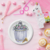 7インチラウンド紙プレートサマーカントリー素朴結婚式 ペーパープレート (パーティー)