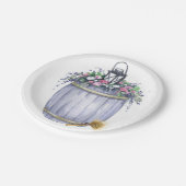 7インチラウンド紙プレートサマーカントリー素朴結婚式 ペーパープレート (アングル)