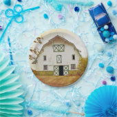 7インチラウンド紙プレートサンセットバーンカントリー素朴Fi ペーパープレート (パーティー)