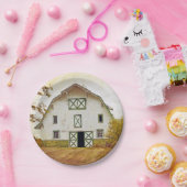 7インチラウンド紙プレートサンセットバーンカントリー素朴Fi ペーパープレート (パーティー)