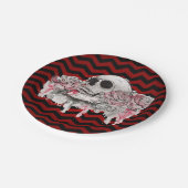 7インチラウンド紙プレートスカルバラゴシックChevron赤 ペーパープレート (アングル)