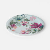 7インチラウンド紙プレートトロピカルフラワーオンブルーグラデーション ペーパープレート (アングル)
