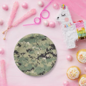 7インチラウンド紙プレートネイビーIIIタイプ3デジタル ペーパープレート (パーティー)