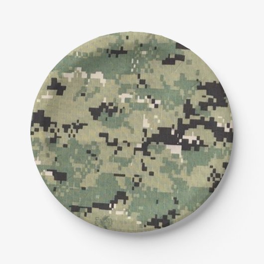 7インチラウンド紙プレートネイビーIIIタイプ3デジタル ペーパープレート (正面)