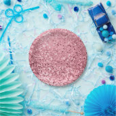 7インチラウンド紙プレートバラ金ゴールドグリッター ペーパープレート (パーティー)