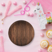 7インチラウンド紙プレートバーンウッドカントリー素朴 ペーパープレート (パーティー)