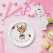 7インチ丸型紙プレートボホディアバックヘッドブラウニング ペーパープレート (パーティー)