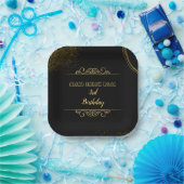 7インチ正方形フローラ誕生日パーティー紙プレート。 ペーパープレート (パーティー)