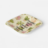 7インチ正方形紙プレートと植物引用文 ペーパープレート (傾斜あり)