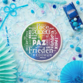 7インチ紙プレート平和言語 ペーパープレート (パーティー)