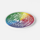 7インチ紙プレート平和言語 ペーパープレート (アングル)