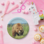 7インチ紙プレート（グリズリーベア搭載） ペーパープレート (パーティー)