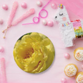 7インチ紙プレート、ダブルイエロー牡丹 ペーパープレート (パーティー)