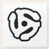 7インチ45 rpmビニルアダプタ挿入スピンドルスパイダー ガラスコースター (正面)