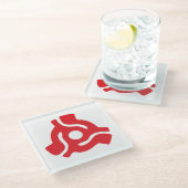 7インチ45 rpmビニルアダプタ挿入スピンドルスパイダー ガラスコースター (アングル)