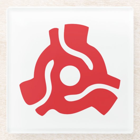 7インチ45 rpmビニルアダプタ挿入スピンドルスパイダー ガラスコースター (正面)