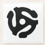 7インチ45 rpmビニルアダプタ挿入スピンドルスパイダー ガラスコースター (正面)