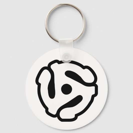 7インチ45 rpmビニルアダプタ挿入スピンドルスパイダー キーホルダー (正面)