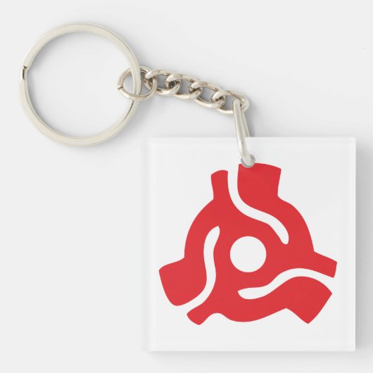 7インチ45 rpmビニルアダプタ挿入スピンドルスパイダー キーホルダー (正面)