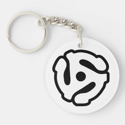 7インチ45 rpmビニルアダプタ挿入スピンドルスパイダー キーホルダー (正面)