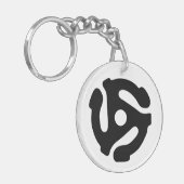 7インチ45 rpmビニルアダプタ挿入スピンドルスパイダー キーホルダー (正面左)