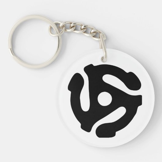 7インチ45 rpmビニルアダプタ挿入スピンドルスパイダー キーホルダー (正面)