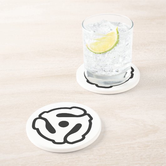 7インチ45 rpmビニルアダプタ挿入スピンドルスパイダー コースター (側面)