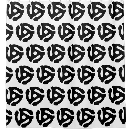 7インチ45 rpmビニルアダプタ挿入スピンドルスパイダー シャワーカーテン (正面)