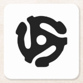 7インチ45 rpmビニルアダプタ挿入スピンドルスパイダー スクエアペーパーコースター (正面)