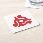 7インチ45 rpmビニルアダプタ挿入スピンドルスパイダー スクエアペーパーコースター (アングル)