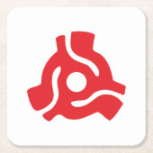 7インチ45 rpmビニルアダプタ挿入スピンドルスパイダー スクエアペーパーコースター (正面)