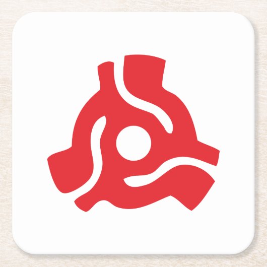 7インチ45 rpmビニルアダプタ挿入スピンドルスパイダー スクエアペーパーコースター (正面)