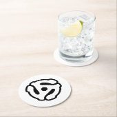 7インチ45 rpmビニルアダプタ挿入スピンドルスパイダー ラウンドペーパーコースター (インサイチュ)