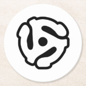 7インチ45 rpmビニルアダプタ挿入スピンドルスパイダー ラウンドペーパーコースター (正面)